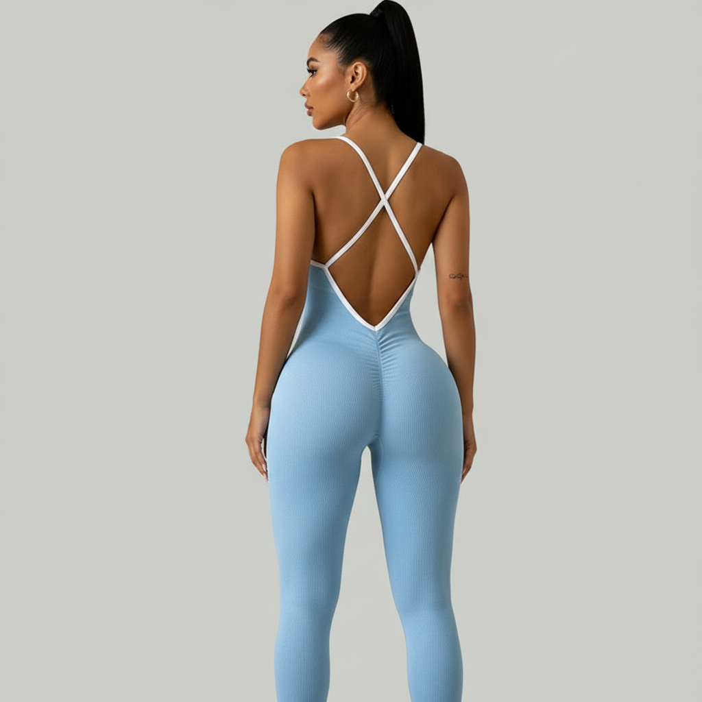 Mono Deportivo Mujer Sculpt | Espalda Cruzada sin Costuras