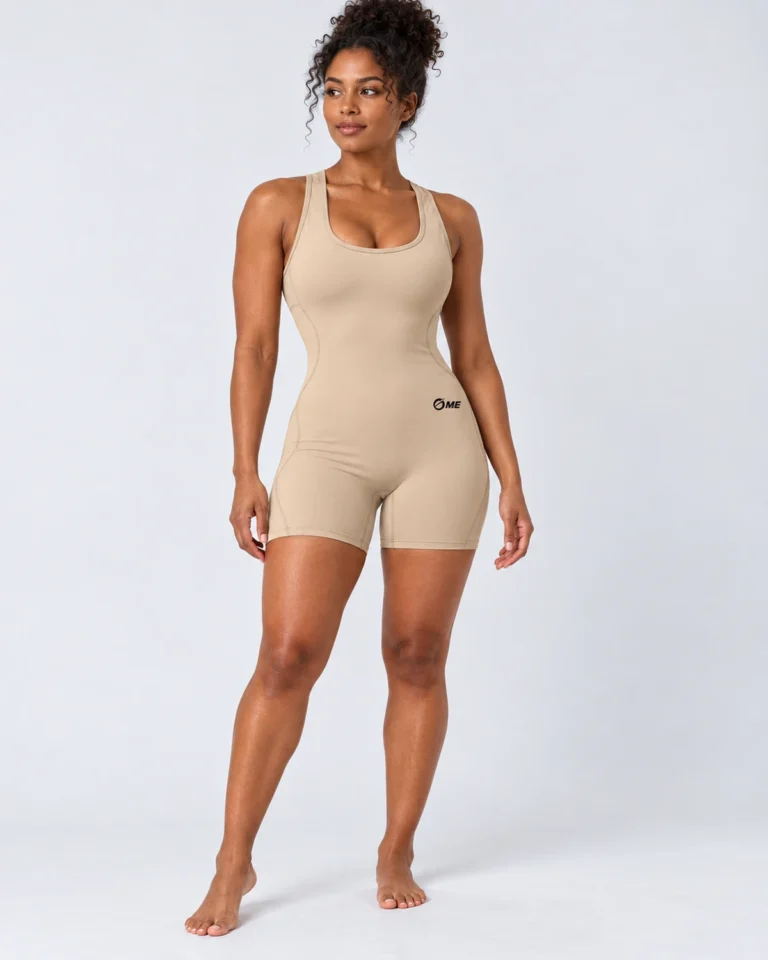 Dorys Velocity beige, vista frontal con modelo